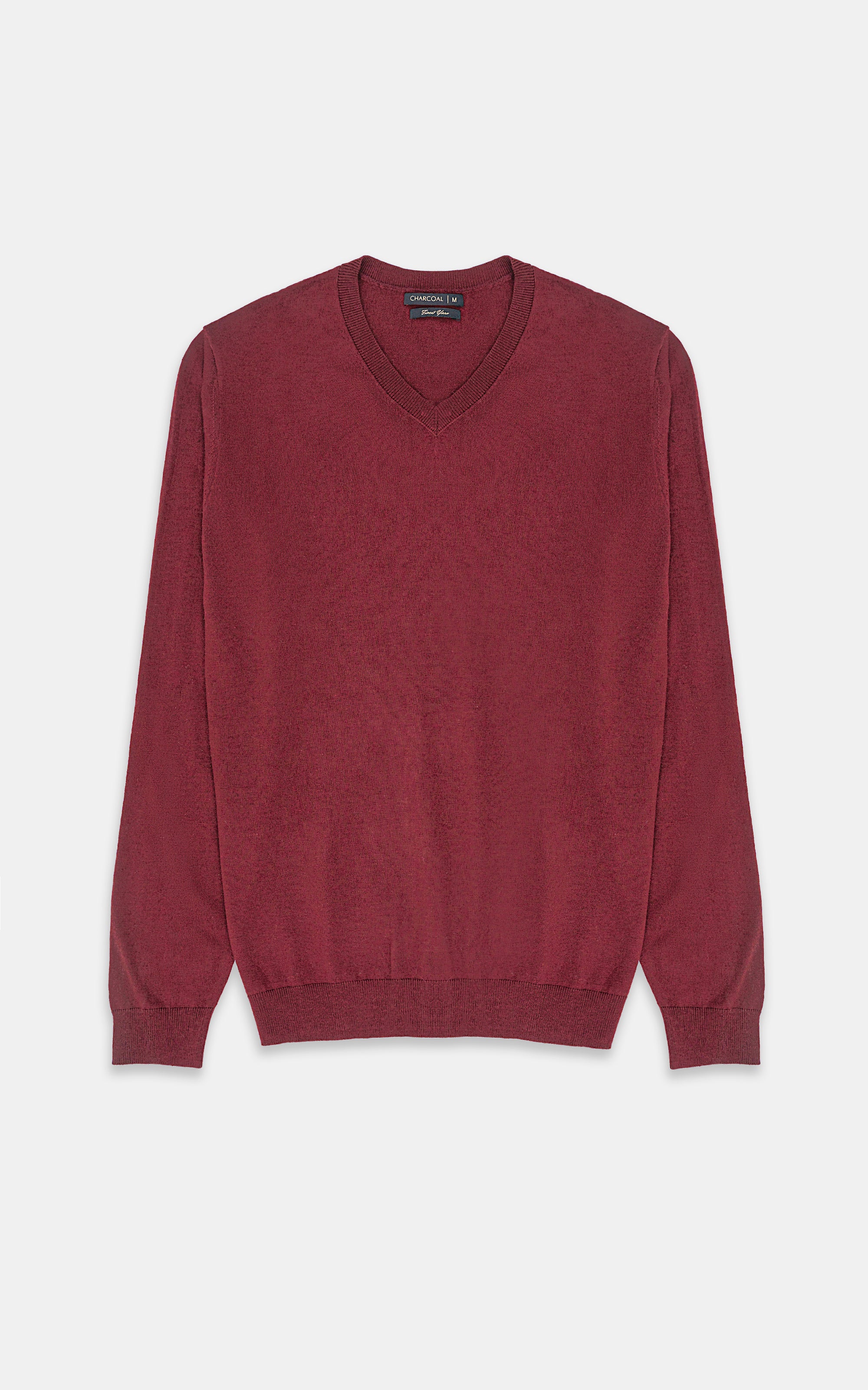 V-Neck Sweater - Burgundy