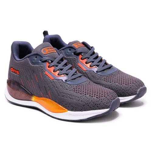 Athletic Running Shoes - Gray/Orange
